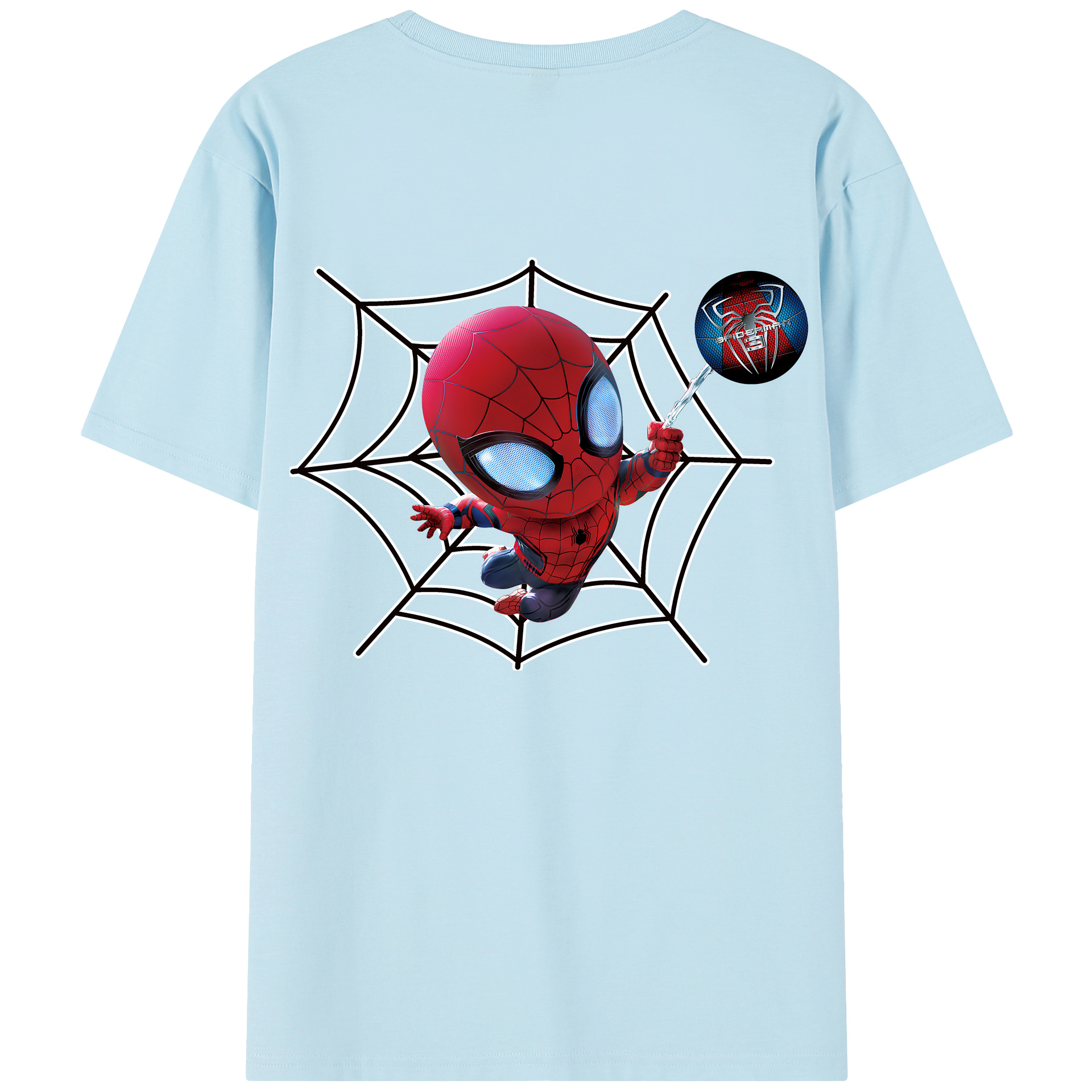（画像用） Spider Man スパイダーマン 綿100％半袖Tシャツ（背面プリント）